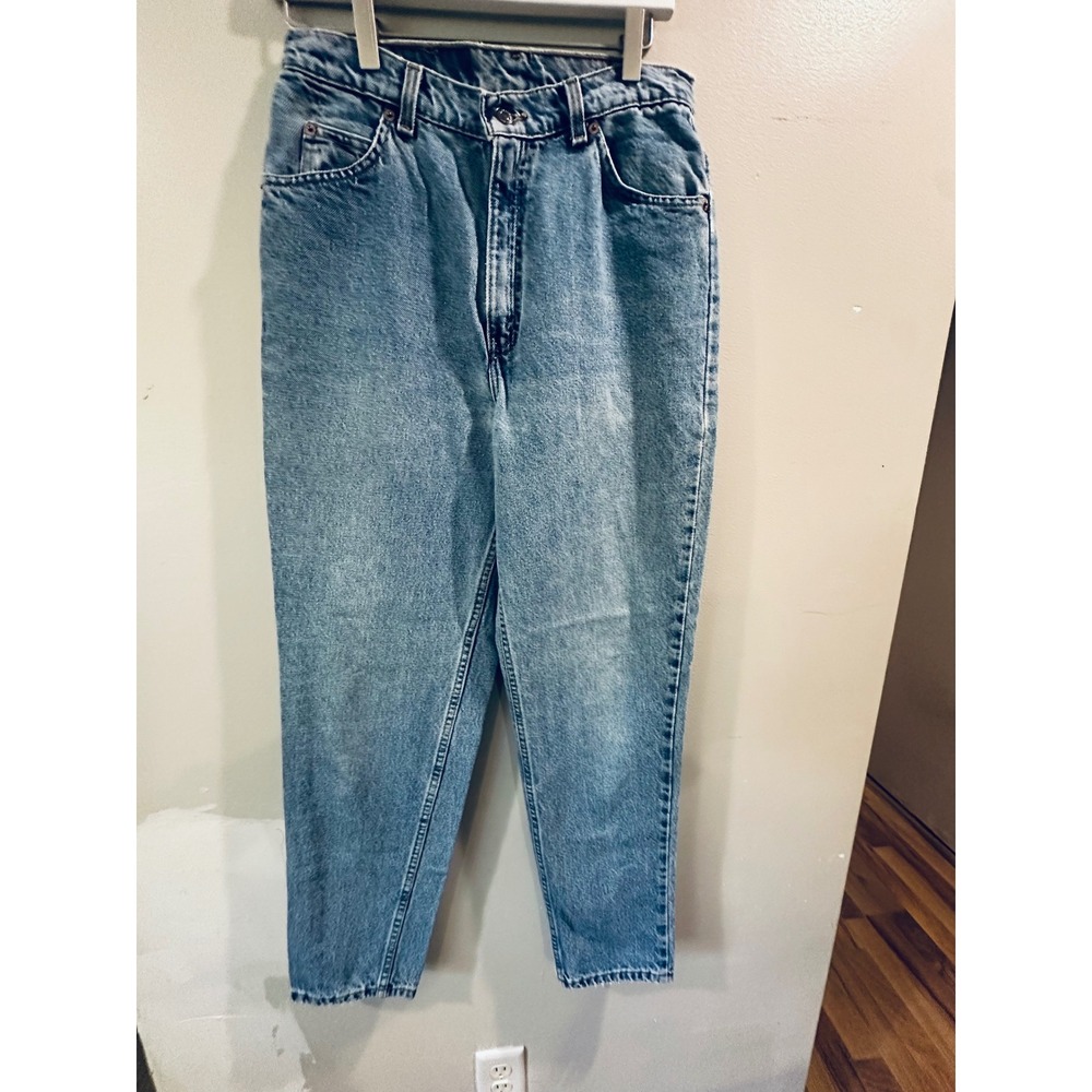 Vintage Levis 15921 Orange Tab High Waist Tapered Leg Mom Jeans USA Made Blue 12